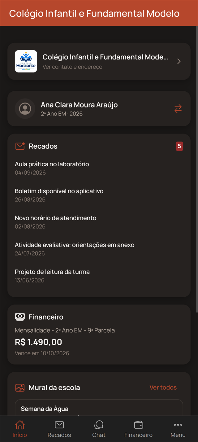 Aplicativo Akaidu Aluno em smartphone